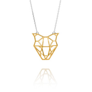 SEB Dog Head Face Gold Silver Necklace Icelandic Fashion Jewellery Design Geometric Domestic Animal Scandinavian Jewelry