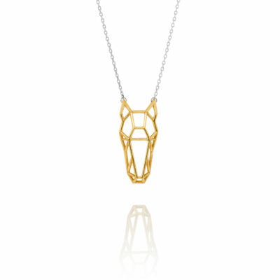 SEB Horse Head Face Gold Silver Animal Necklace Icelandic Fashion Jewellery Design Geometric Scandinavian Style Jewelry