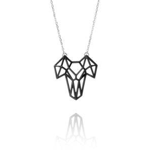 SEB Ram Black Silver Necklace Icelandic Fashion Jewellery Design Geometric