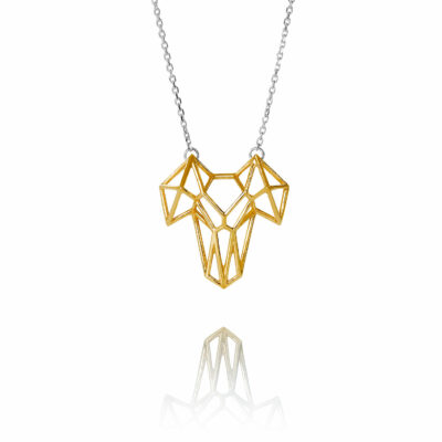 SEB Ram Gold Silver Necklace Icelandic Fashion Jewellery Design Geometric