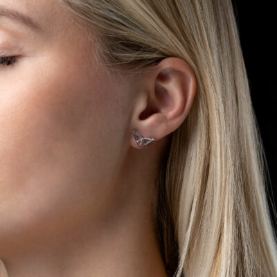 SEB Fly Silver Stud Earrings Icelandic Fashion Jewellery Design Geometric Scandinavian Style Jewelry Stylish