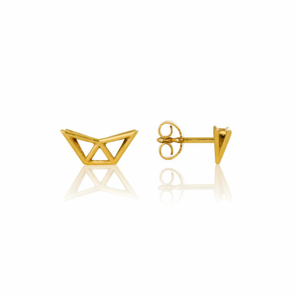 SEB Fly Gold Silver Stud Earrings Icelandic Fashion Jewellery Design Geometric Scandinavian Style Jewelry Stylish