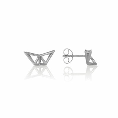 SEB Fly Silver Stud Earrings Icelandic Fashion Jewellery Design Geometric Scandinavian Style Jewelry Stylish