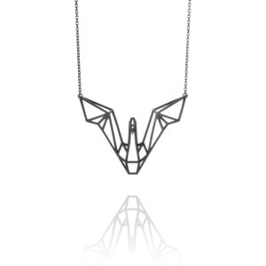 SEB Swan Wings Black Silver Necklace Icelandic Fashion Jewellery Design Geometric Scandinavian Love