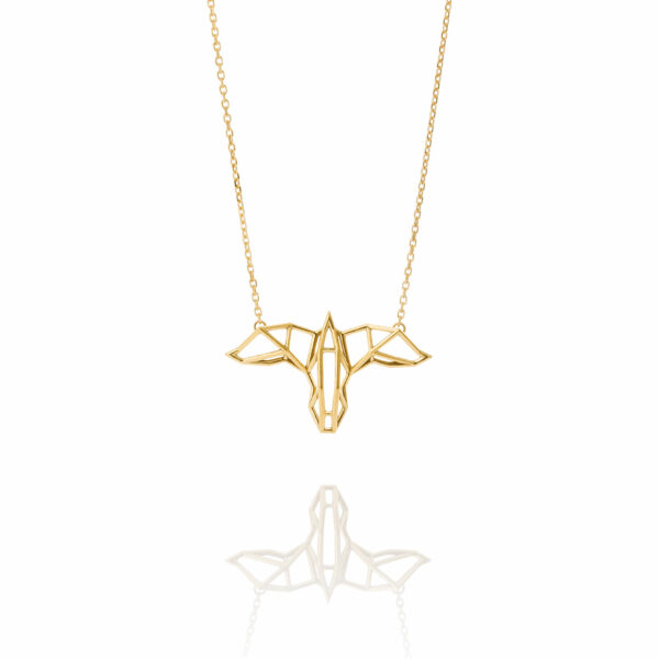 SEB Raven Gold Silver Necklace Icelandic Fashion Jewellery Design Geometric Scandinavian Mysterious Nordic Mytholog