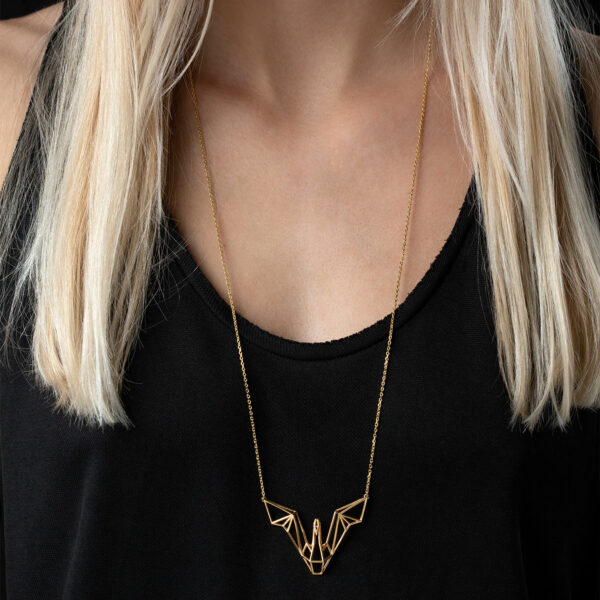 SEB Swan Wings Gold Silver Necklace Icelandic Fashion Jewellery Design Geometric Scandinavian Love