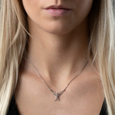 SEB Arctic Tern Wings Bird Silver Necklace Icelandic Fashion Jewellery Design Geometric Scandinavian