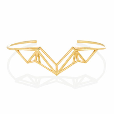 SEB Wings Gold Silver Cuff Bracelet Icelandic Fashion Jewellery Design Geometric Nordic Style Jewelry
