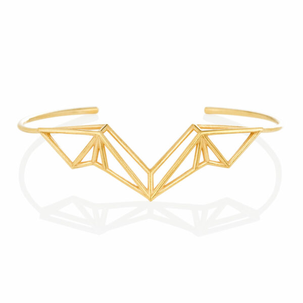 SEB Wings Gold Silver Cuff Bracelet Icelandic Fashion Jewellery Design Geometric Nordic Style Jewelry